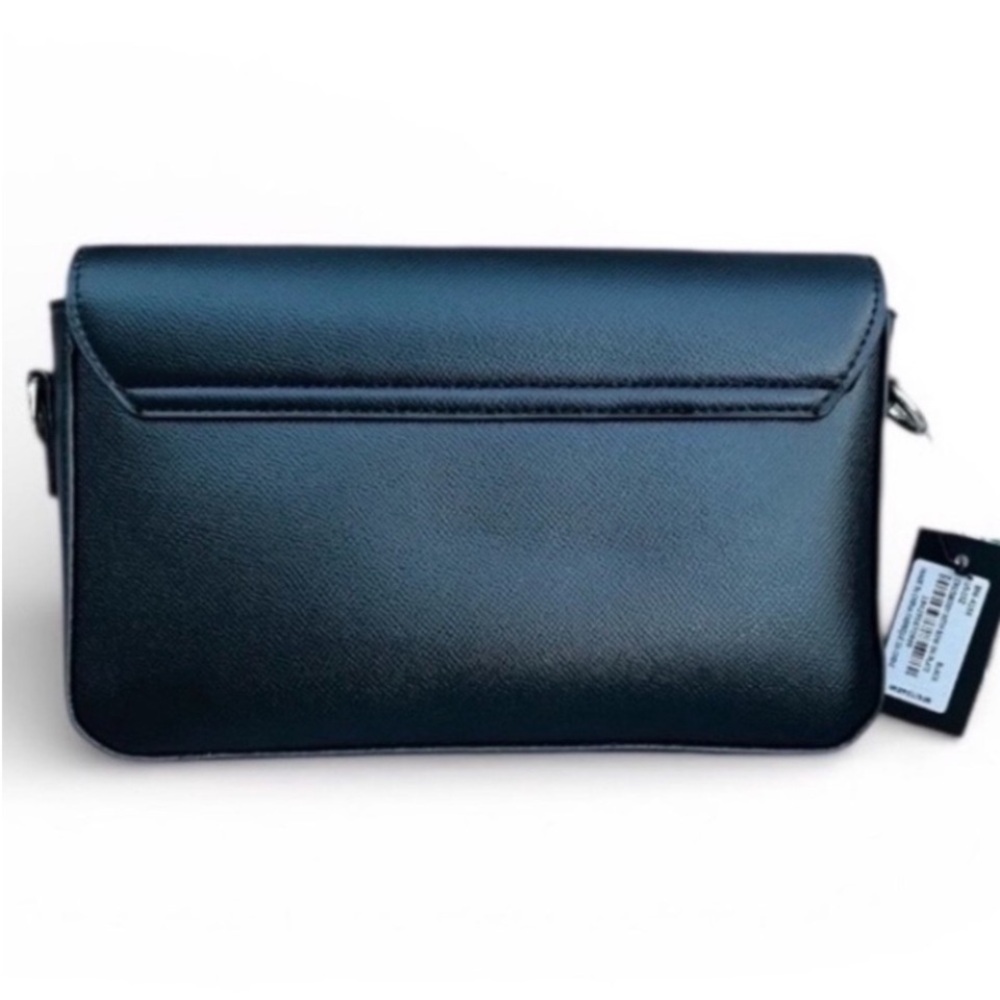 Badgley Mischka NWT Black Saffiano Crossbody with Bow and Logo - Picture 3 of 4
